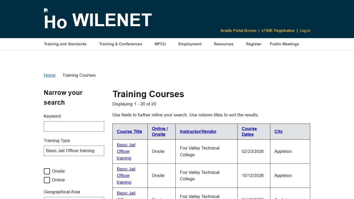 Training Courses WILENET